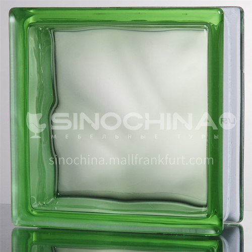 Green Cloudy Glass Brick